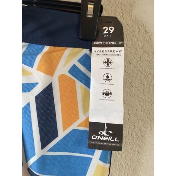 ONEILL MENS HYPERFREAK BOARD Swim SHORTS Geometric New Hyper dry Abstract 29 new - Picture 2 of 7
